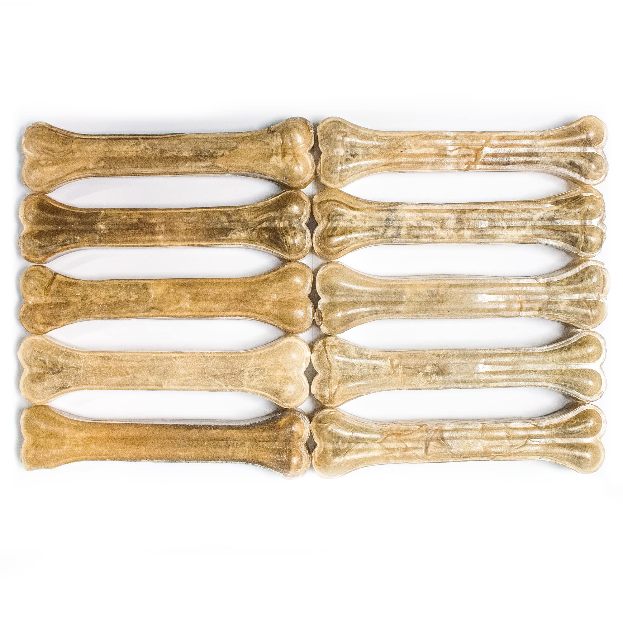 Bontoy Hundekauknochen I 10 Stück x 21 cm I Naturprodukt aus Reiner Rinderhaut I proteinreich und gut für die Kaumuskulatur ihres Hundes I Leckerli I Belohnung für den Hund