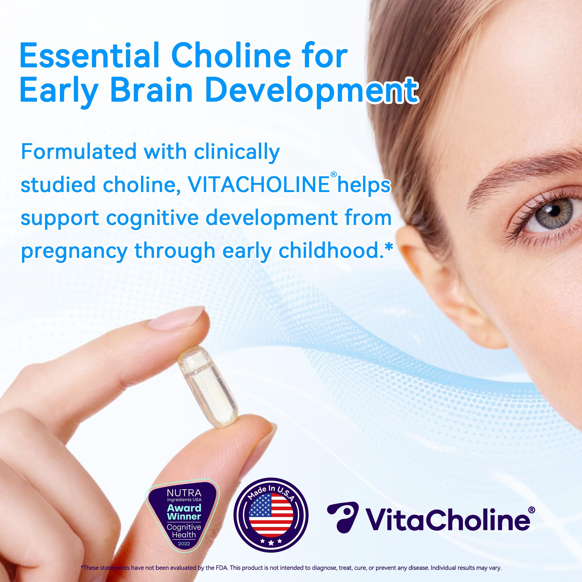 Liquid Choline Supplement 500mg -Doctor Recommended–Support Pregnancy & Baby Brain & Liver Health LDL & HDL Level - Made in USA-Award Winner -Clinically Dosed VitaCholine ® - 60 Caps — Amazon image 6