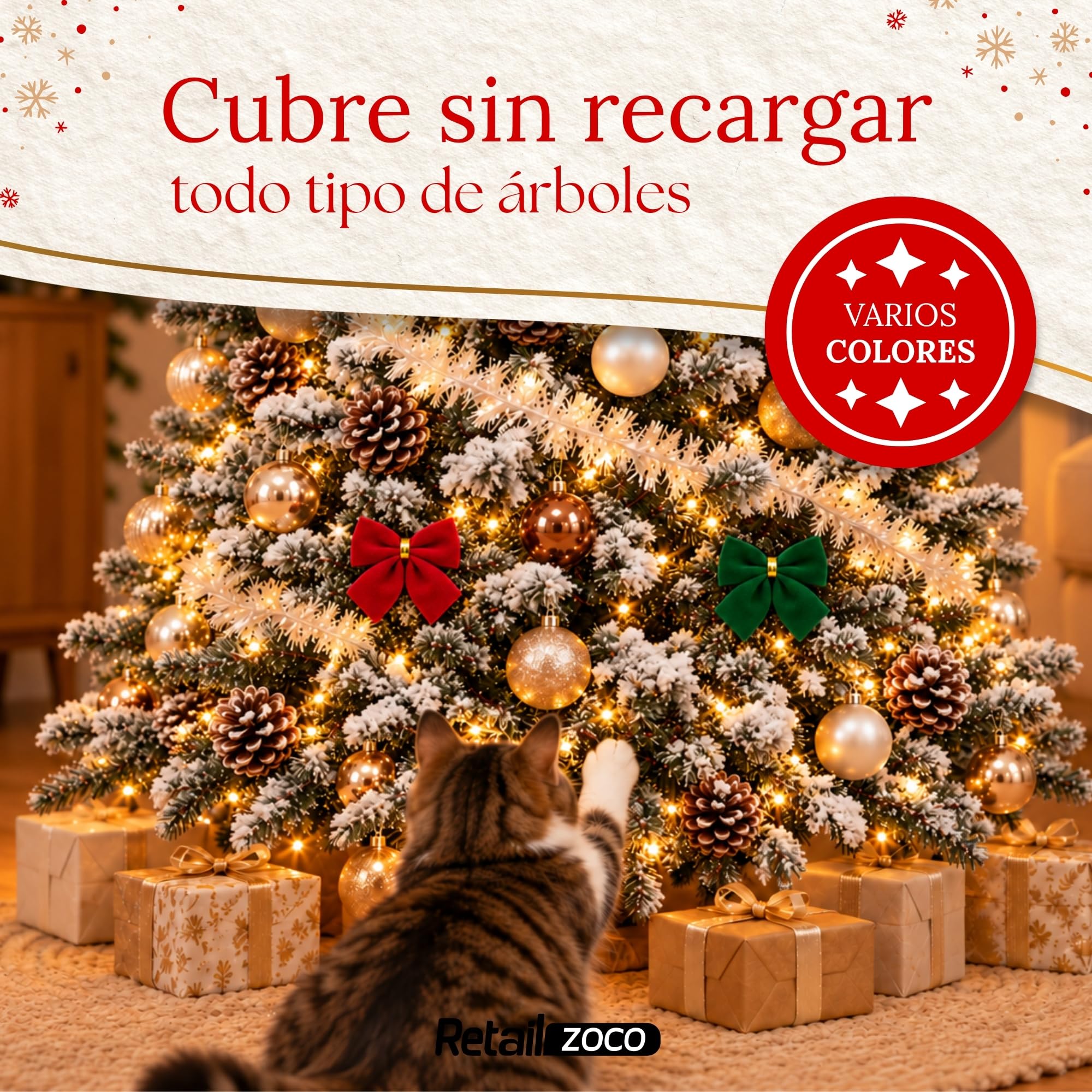 5 Lazos para arbol de navidad, Decoración Navideña - imagen 5