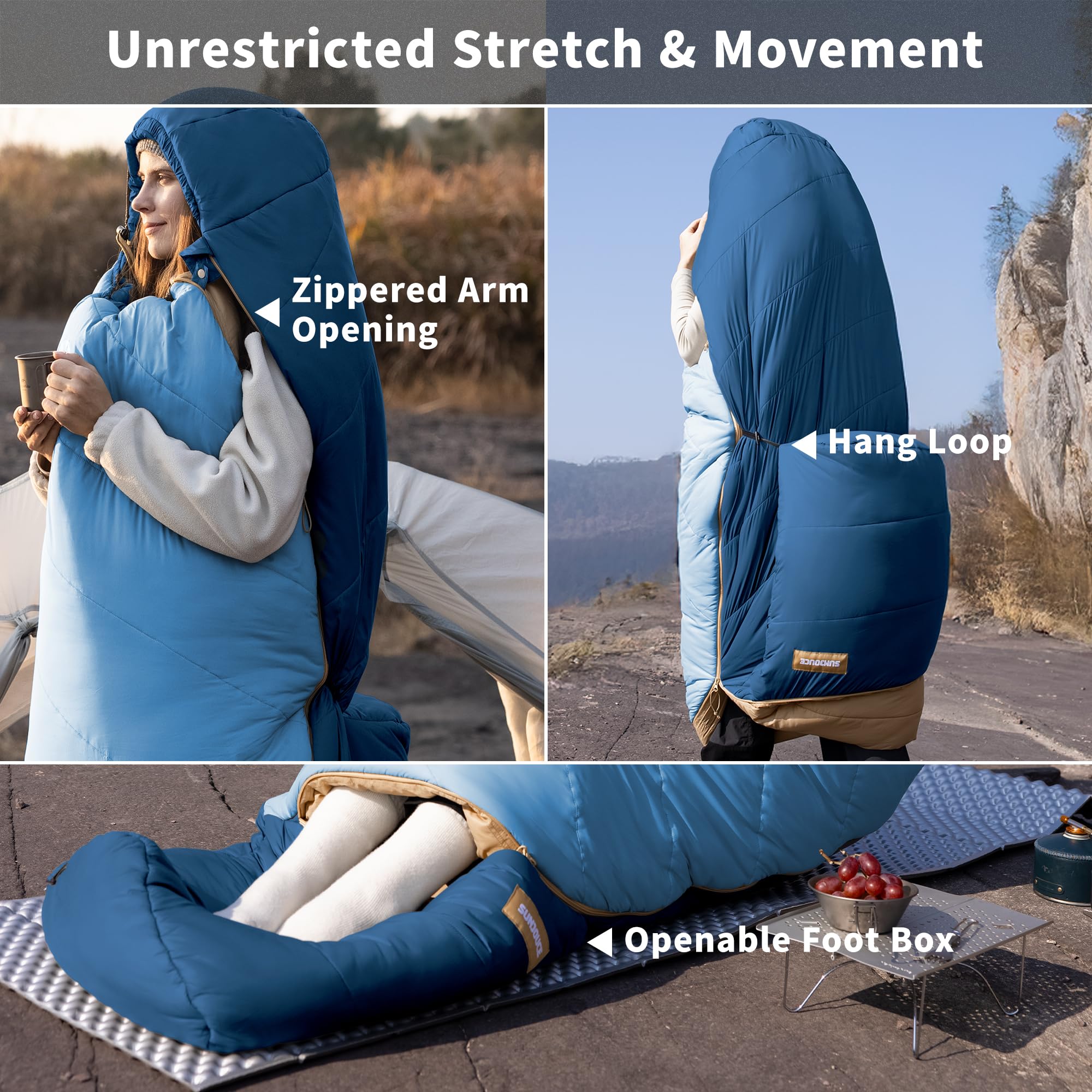 Naturehike Mujin Pro Sacco a pelo a mummia per adulti, 4 stagioni, caldo, impermeabile, resistente al freddo, leggero e portatile, per campeggio, escursionismo, attività all'aria aperta e viaggi