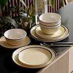 Melamine Dinnerware Set, Plates And Bowls Sets for 4, 12PCS Blue Color Dinnerware Sets, Unbreakable Dinnerware Dishwasher Safe BPA Free(Blue)