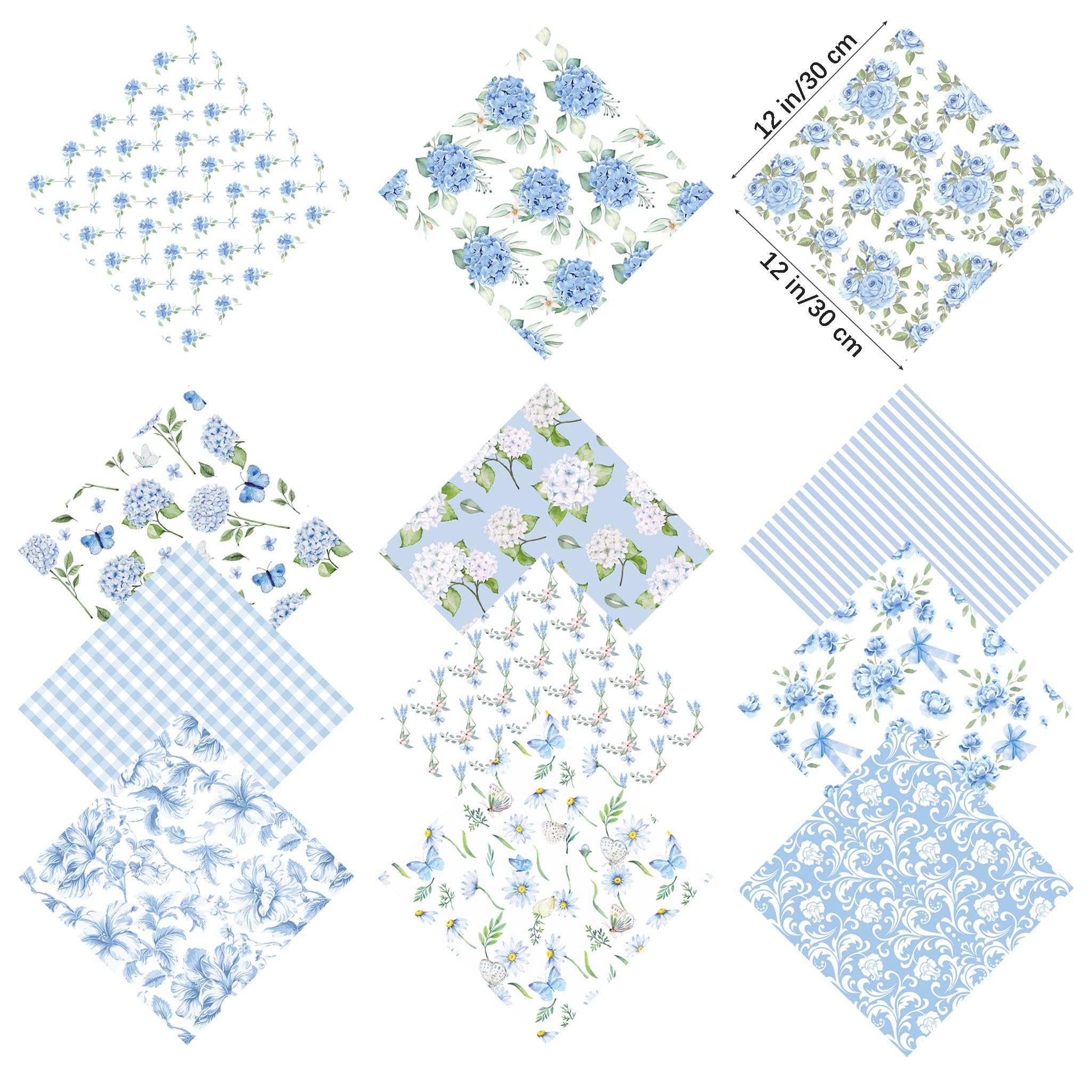 Papier do scrapbookingu, 12"x12", 24 arkusze dwustronnego papieru kartonowego, 160 g/m2, papier dekoracyjny o dużej gramaturze do dekoracji albumów ze zdjęciami - 12 wzorów