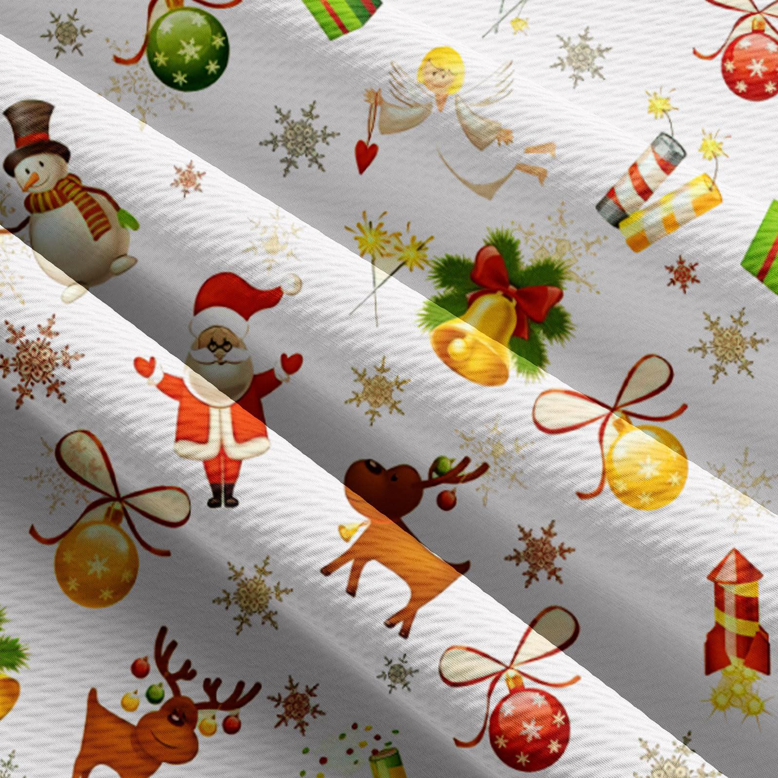 Kerstbeddengoed, eetlingenset, 3D-kerstbeddengoedset, met 2 kussenslopen, kerstman, kerstboom, hert, kerstcadeau voor kinderen en tieners (E, 135x200cm