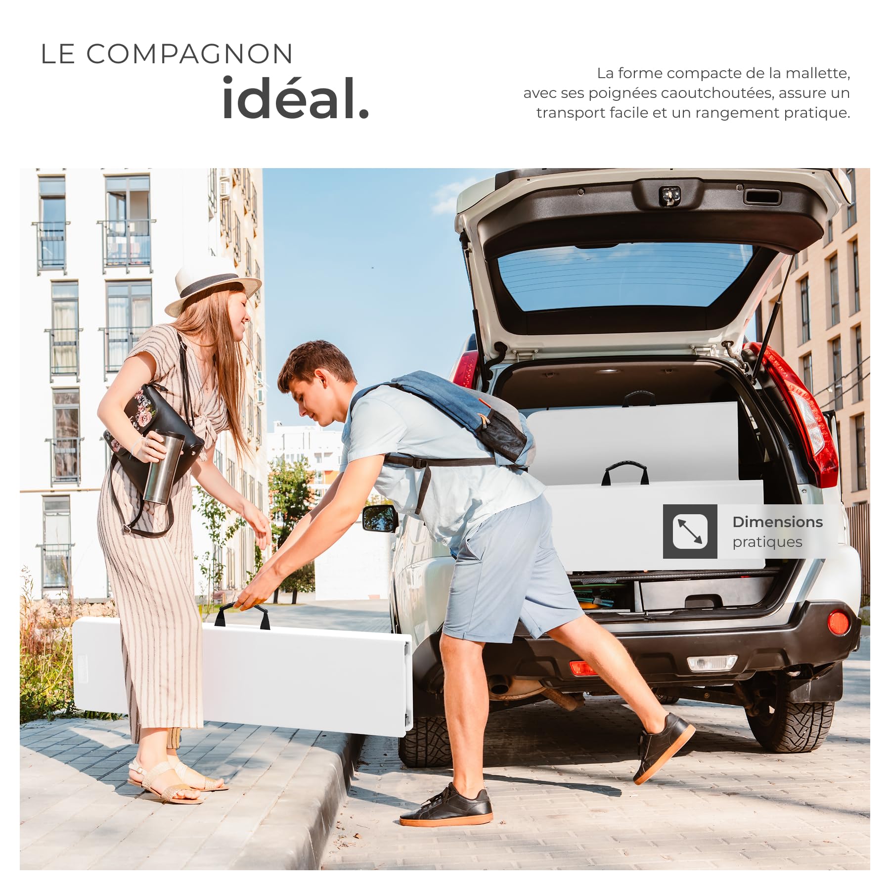 tectake® Ensemble Table de Camping et 2 Bancs, Résistant aux intempéries et Pliable, Table extérieure 180x74x72 cm, Bancs 180x25x43 cm, Mobilier de Camping 8 Personnes, Jardin, Pique-Nique - Blanc