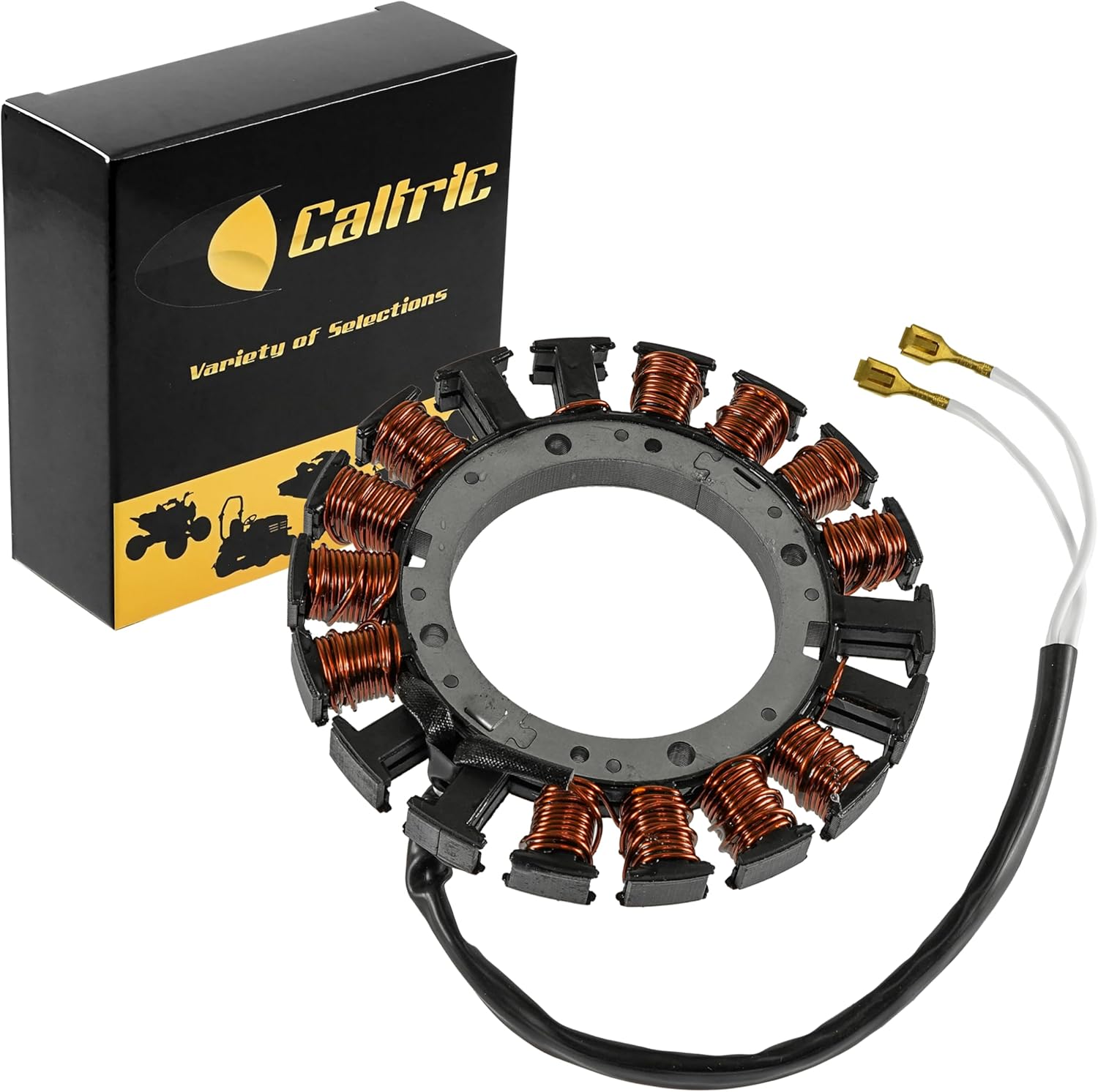 Caltric Stator Charging Coil Compatible with John Deere X390 X394 X465 X500 X530 X534 X570 X580 / Ztrak X584 Z445 Z465 Z540M Z540R Z645 Z655