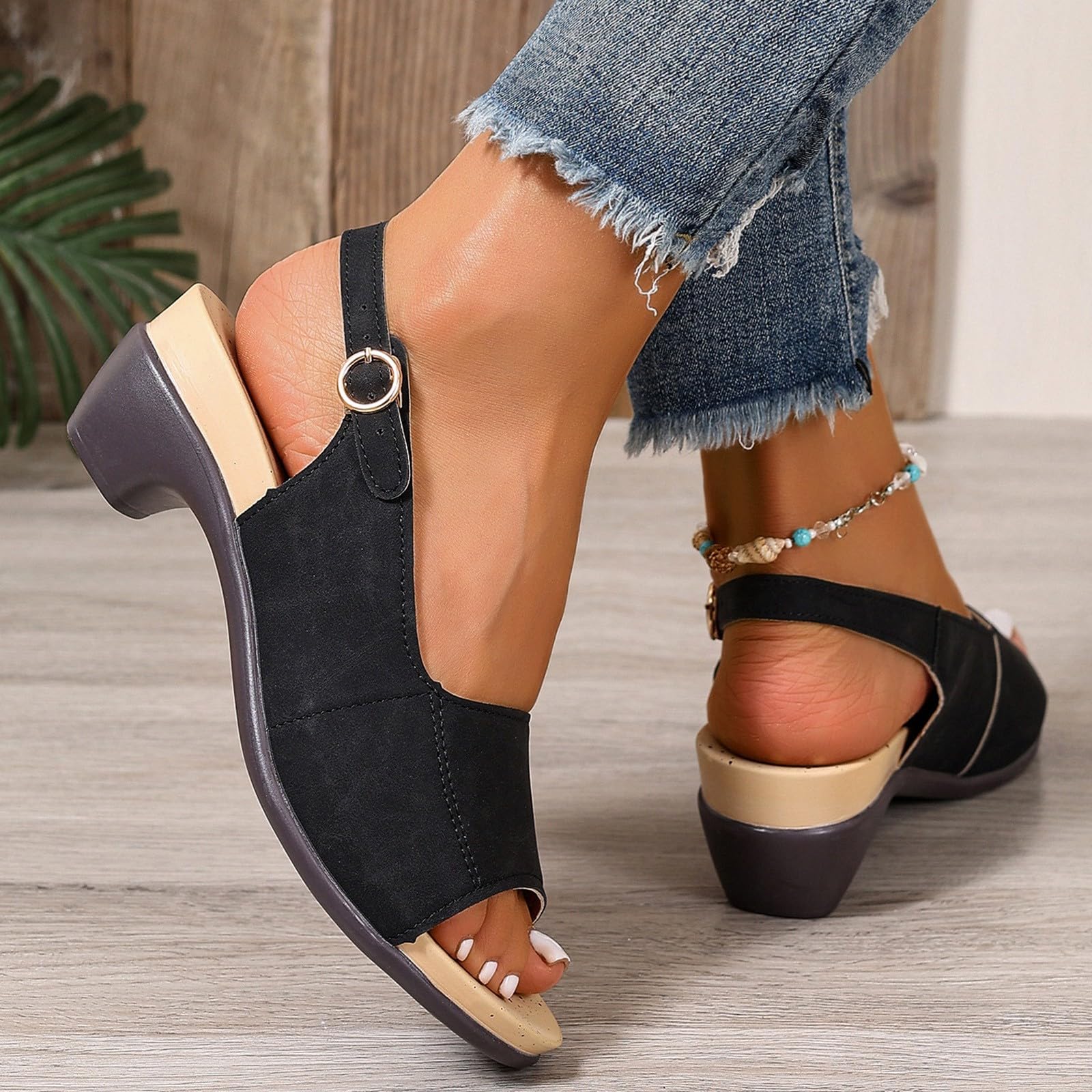 Podiflex - Sandalias ortopédicas de verano para mujer, con puntera abierta, puntera abierta, tacón bajo, puntera abierta, con talón bajo, zapatos de playa