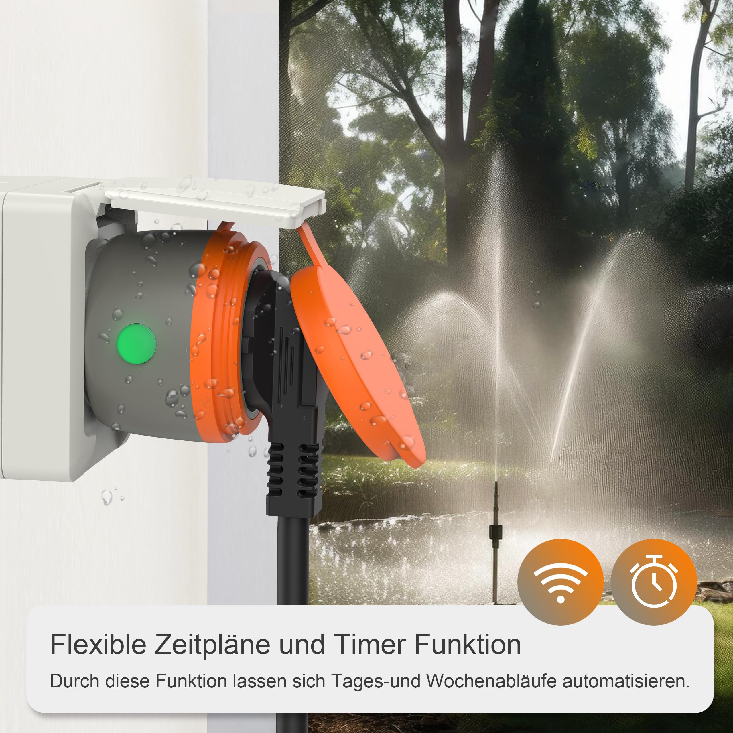UCOMEN New Outdoor Sockets WiFi(FR) Prese Intelligenti Smart Plug Compatibile con Alexa e Google Home – Confezione da 4