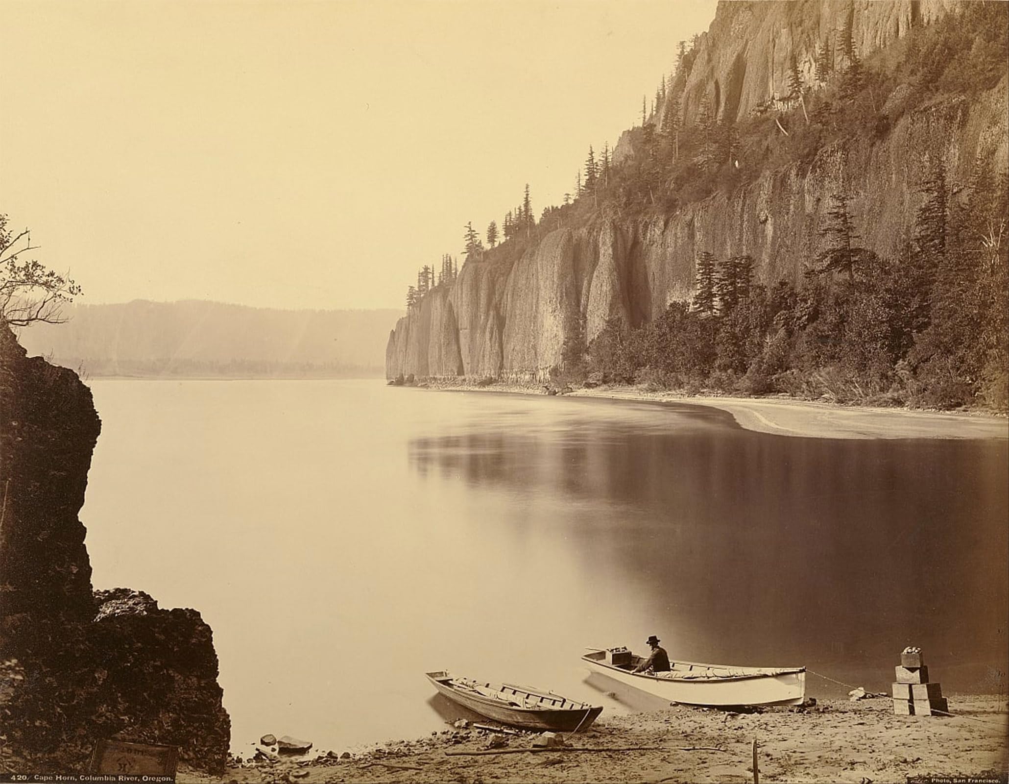 ARTXLXXBN Famous Art Print Poster Vintage Wall Art Cape Horn River by Carleton E. Watkins Canvas Art Poster for Home Decor 60x90cm