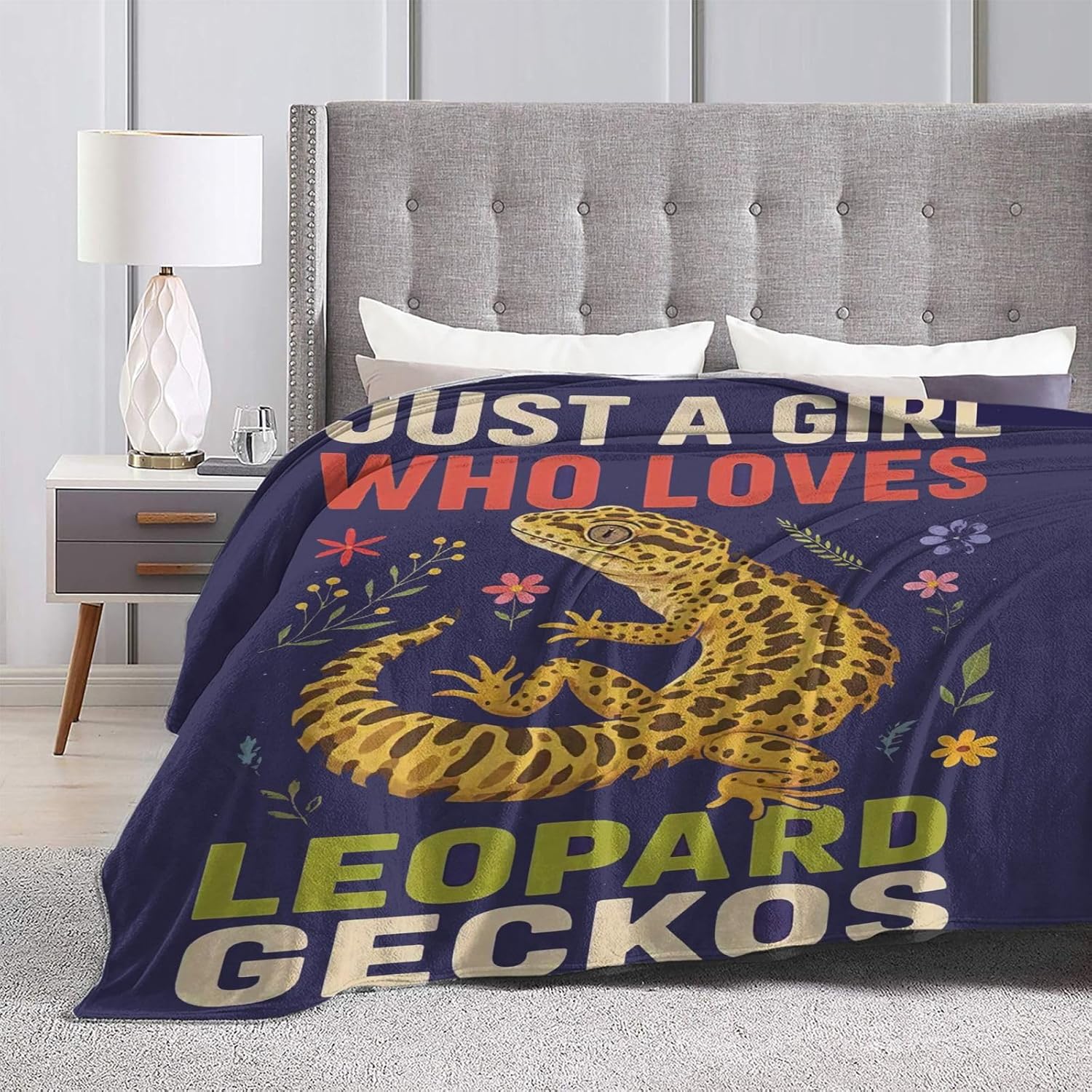 SweetFox Just A Girl Who Loves Geckos Blanket, Gecko Decor Throw Blanket Gifts for Girls Boys Lovers Super Warm Soft Plush Fleece Flannel Winter Bedding Blankets for Kids Adults Men Women 50"X40" - Image 9