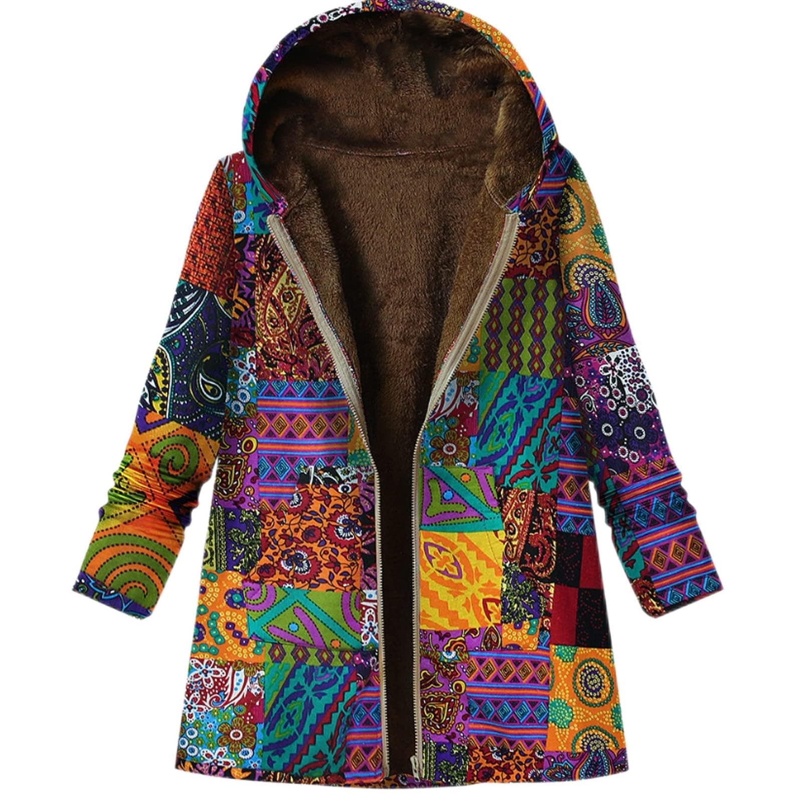 Wintermantel Damen Warm Gefüttert Winterjacke Damen Flauschig Daunenmantel Damen Mit Kapuze Daunenjacke Frauen Dicke Mantel Damen Winter Fleecejacke Vintage Kuscheljacke Zipper Wollmantel
