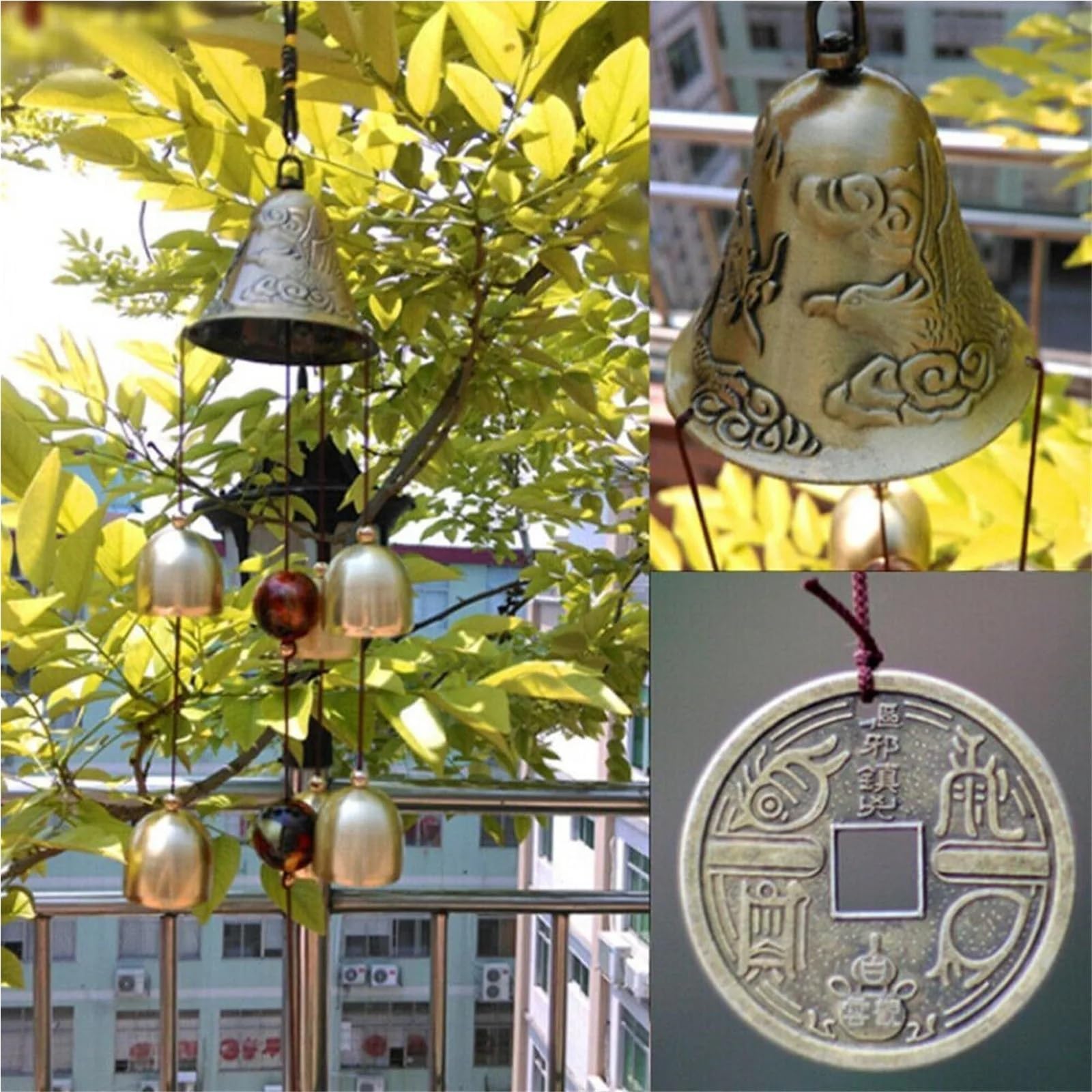Campane A Vento Grandi campanelli eolici da giardino all'aperto Decorazioni da appendere in metallo Campanelli ornamentali in rame for la decorazione domestica del giardino/cortile/balcone Per Il Giar