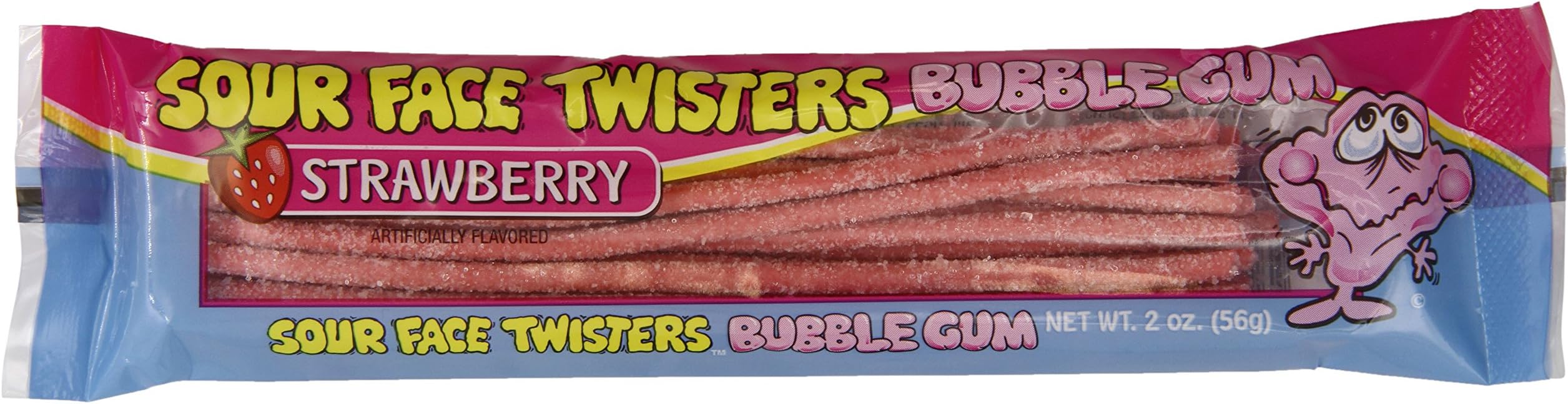 Sour Bubble Gum Straws, Strawberry, 2 Ounce (Pack of 12)