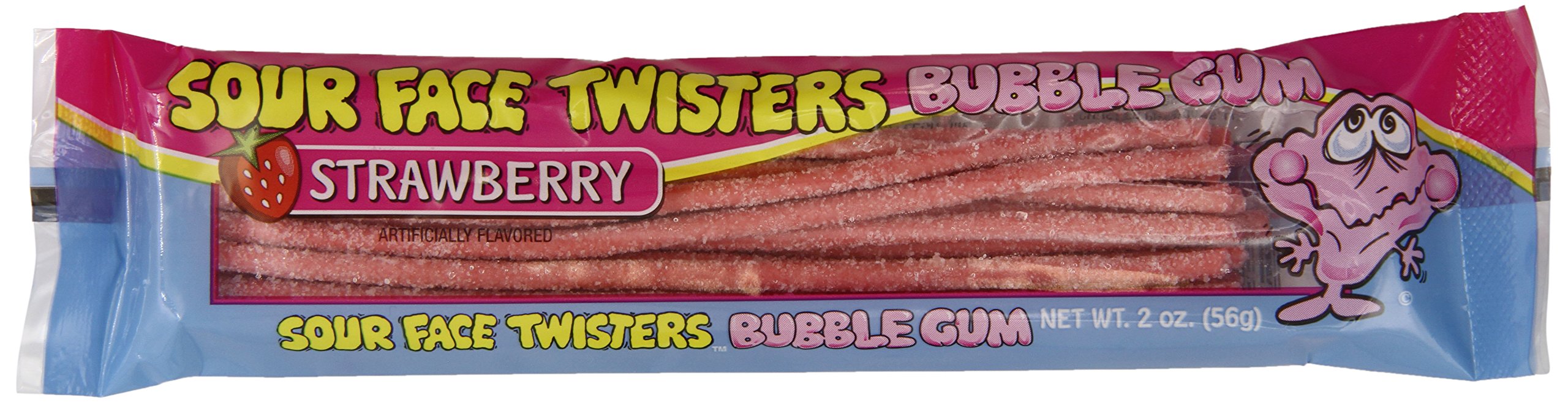 Sour Bubble Gum Straws, Strawberry, 2 Ounce (Pack of 12)