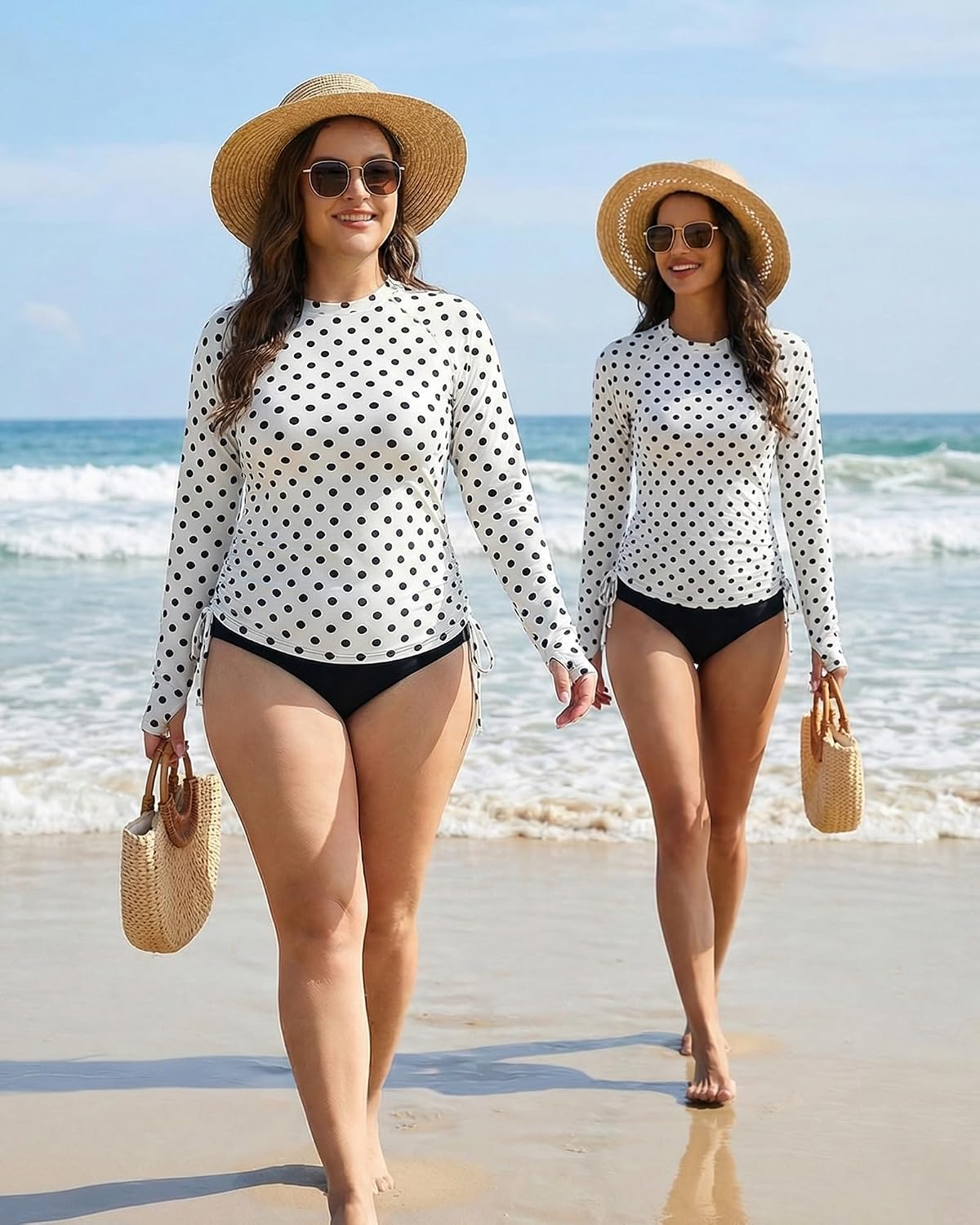 Womens Long Sleeve Rash Guard Two Piece Swimsuit UPF 50+ Sun Protection Swim Shirts with Bottoms 2026 Bathing Suit