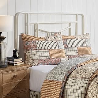 VHC Brands Kaila Vintage Farmhouse Bedroom Decor, Patchwork Quilted Standard Sham 21x27