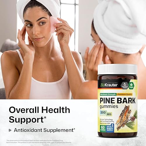 Miniatura 2 de MAUWE HERBS Gomitas de extracto de corteza de pino  Extracto de corteza de pino marítimo francés 300 mg  Potente suplemento antioxidante  95% de