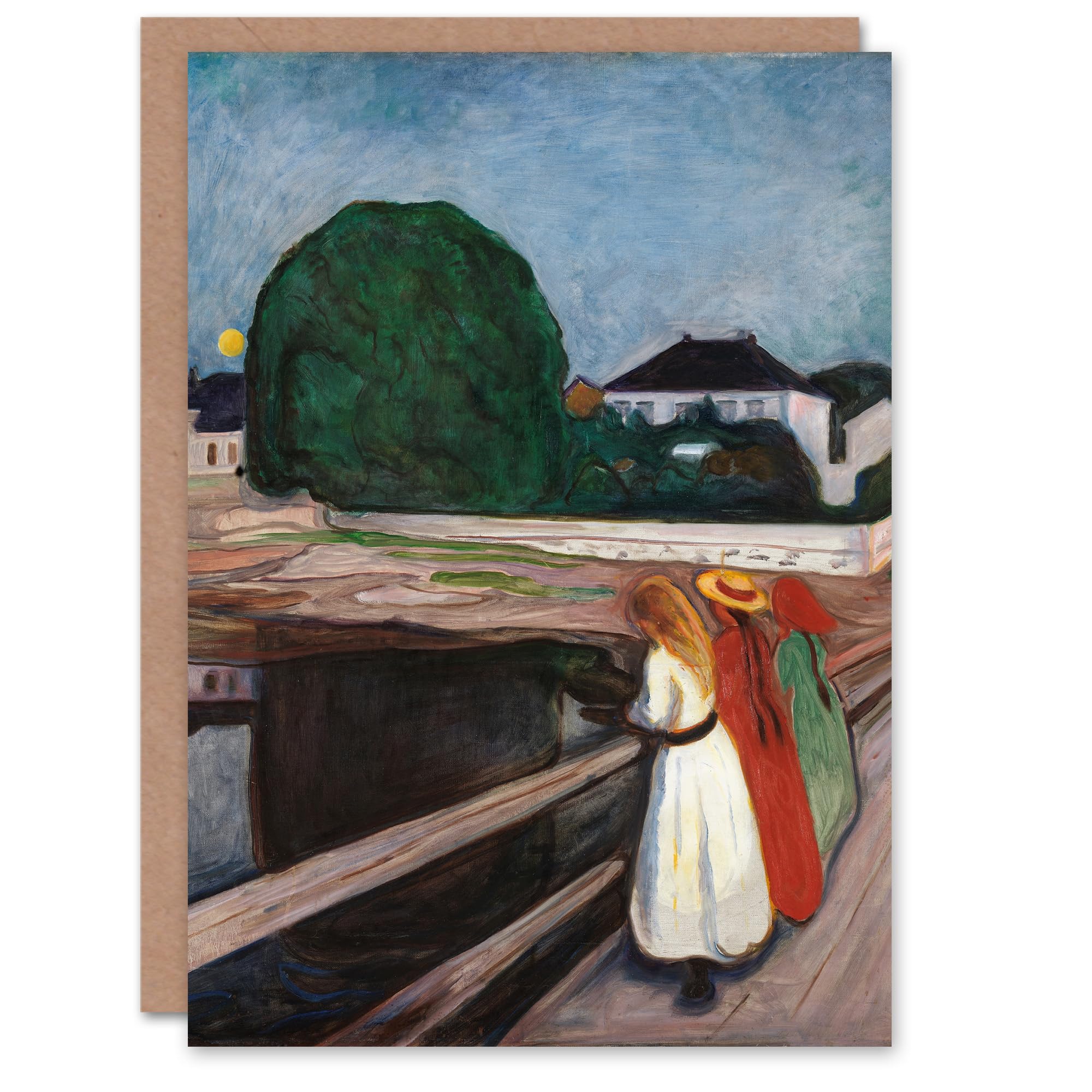 Artery8 Edvard Munch Art Card Young Girls on the Bridge