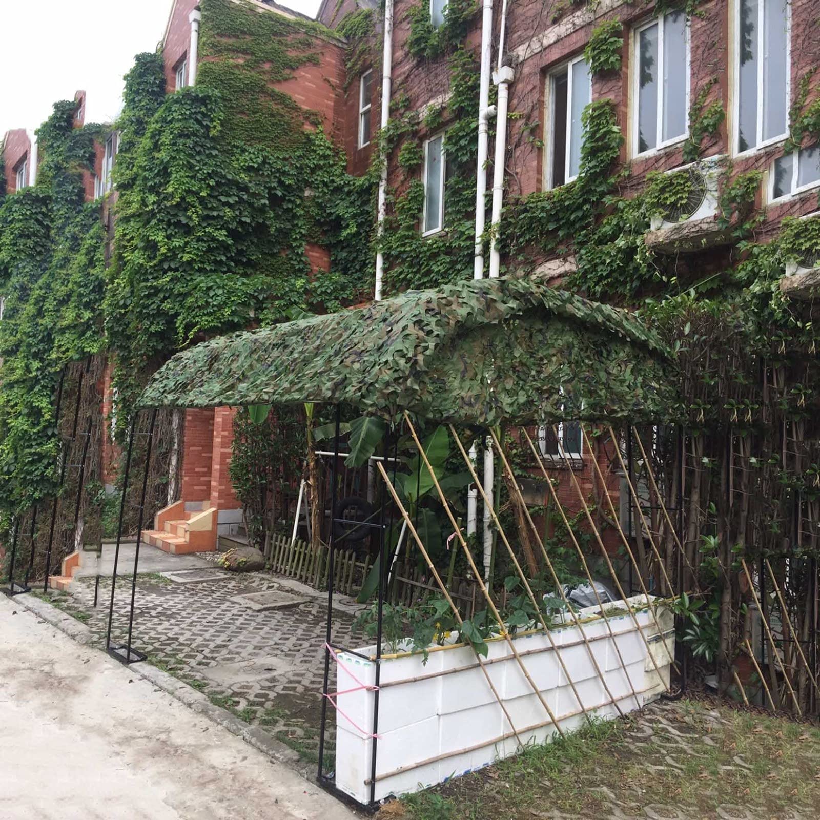 Siatka maskująca, zielona, wojskowa siatka maskująca, na kemping, siatka chroniąca przed słońcem, dekoracja samochodu, cień, 8 x 8 m