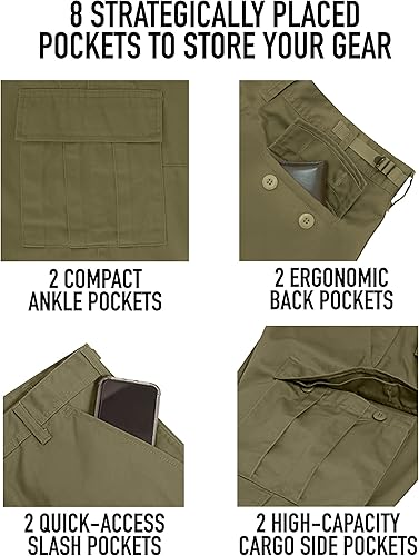 Miniatura 3 de Rothco - Pantalones vintage estilo paracaidista, relajados, estilo cargo con diseño de camuflaje vintage