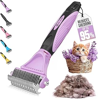 PQTETRA ® Cat Brush for Gentle and Precise Hair Removal, Suitable as a Cat Brush Long Hair & Cat Brush Short Hair Against Tangles, Comfortable Massaging Undercoat Brush, Cat Dog Brush product image