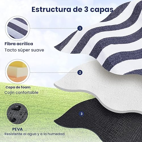Miniatura 4 de sapsisel Manta de picnic extragrande de 80 x 80 pulgadas, impermeable y plegable, manta de playa de 3 capas para 6 a 8 adultos, para campamento