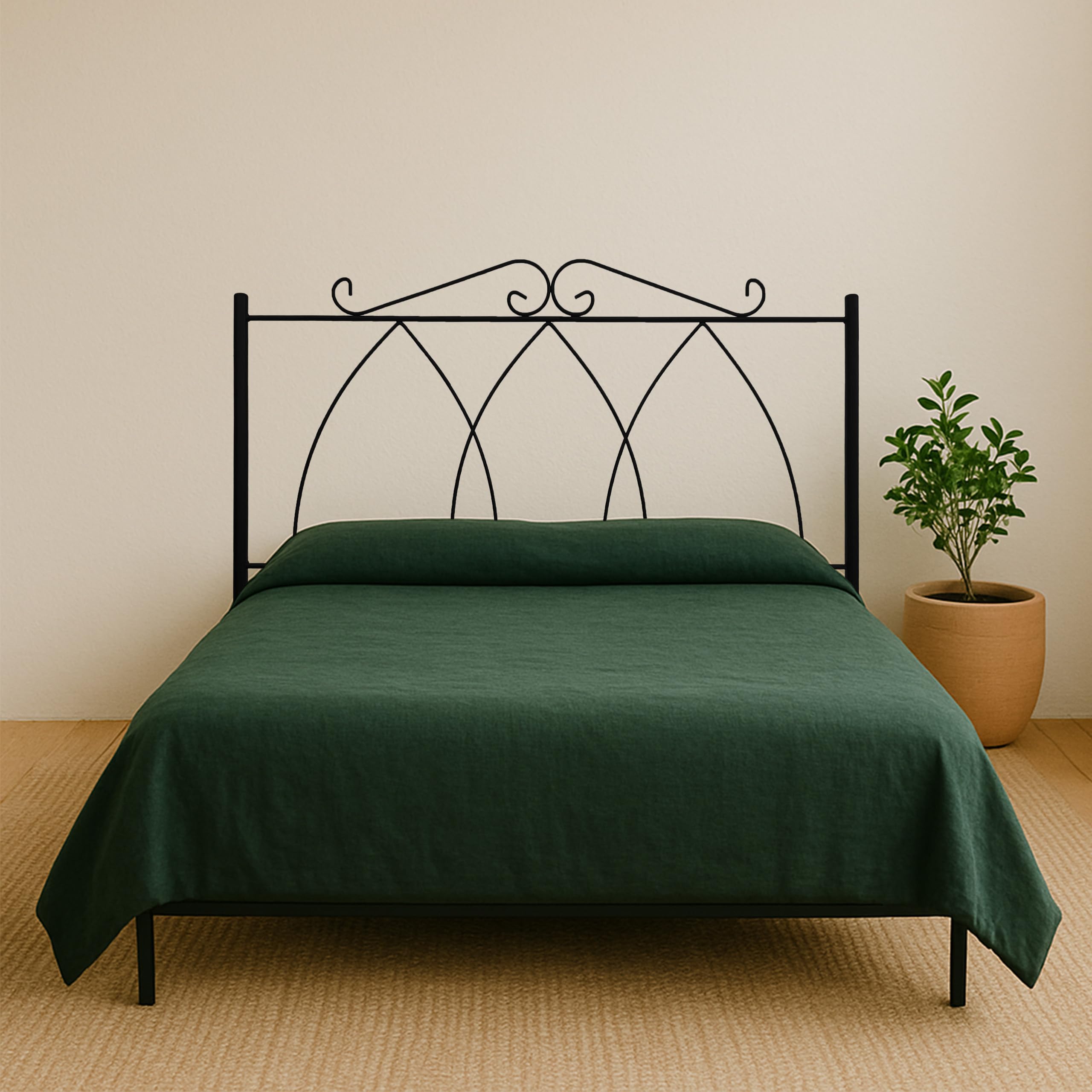 Cabecero Forja Córdoba, Cabezal para Cama, Cabecero, Cama Matrimonio e Individual, Cama De Hierro, Cabezal Forja, Cabecero Juvenil, Hecho En España (Negro, 150 cm)