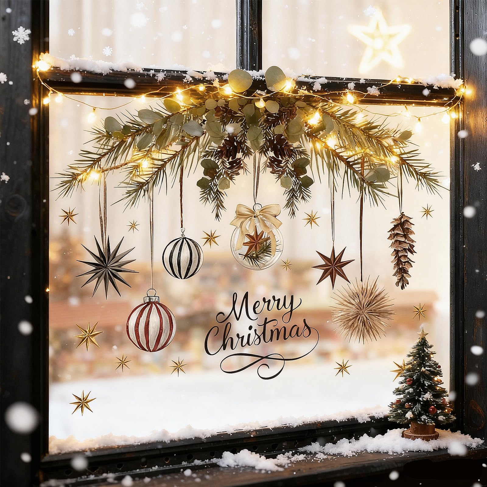 Autocollants Merry Christmas Whaline sticker mural grand format 35 x 100 cm