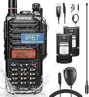 Vista 10 de Baofeng Radio UV-9G GMRS (paquete de 2), radios bidireccionales impermeables IP67, de largo alcance, recargable con cable de programación y antenas