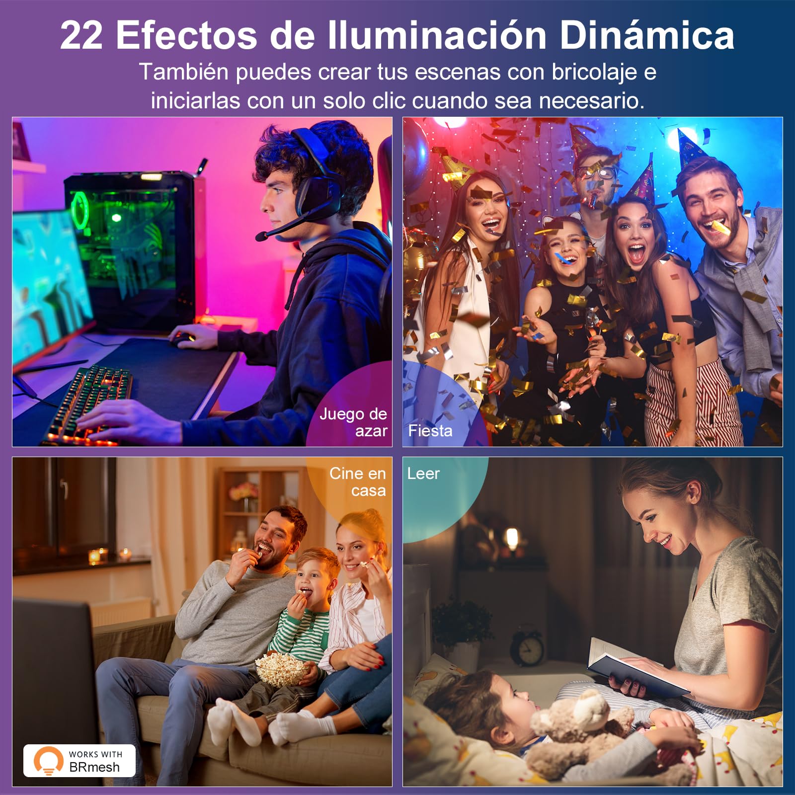 DUSKTEC Downlight LED Techo Empotrable RGB & Blanco Frío a Cálido 2700K-6000K, Foco Empotrable LED Techo Regulable Inteligente, Ojos de Buey LED Multicolor 10W 1000Lm, Compatible Alexa Echo, Pack de 4