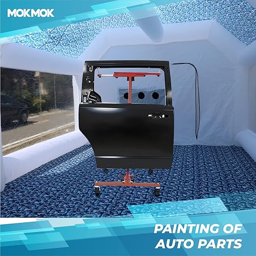 Miniatura 8 de Mokmok Cabina de pintura inflable de 28 x 15 x 10 pies esquema de color de moda blanco  camuflaje con 2 sopladores cabina de pulverización inflable