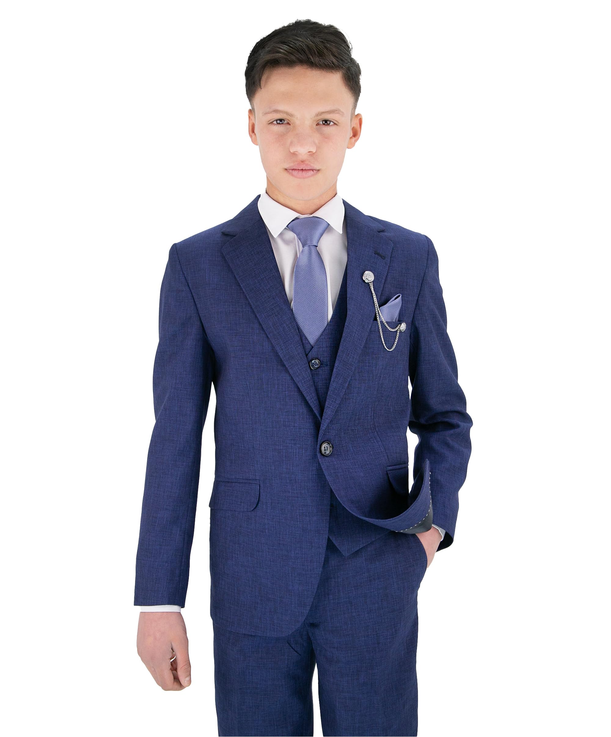 8-delig formeel pak voor jongens met textuur, slimfit, set voor pageboy