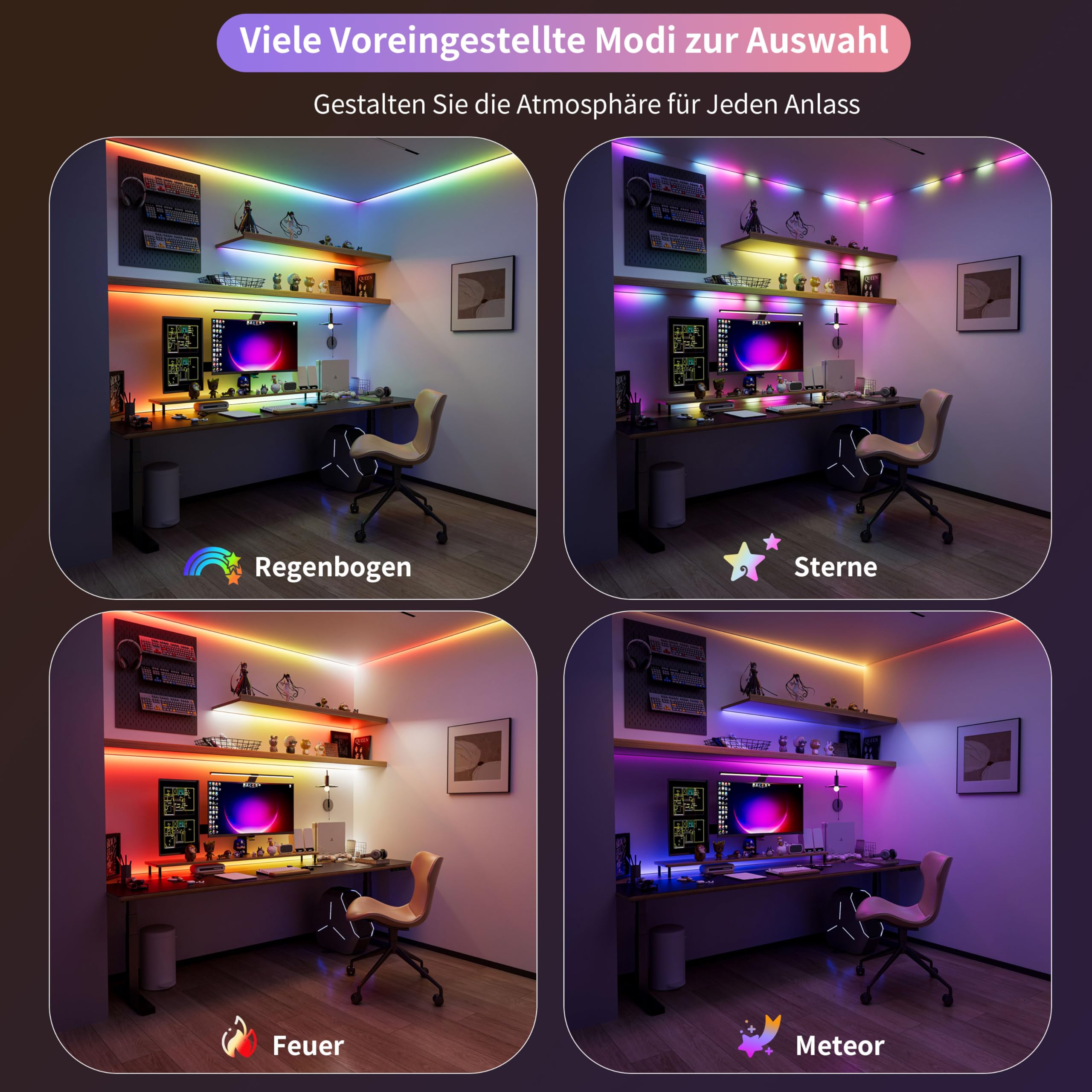 PAUTIX WIFI RGB Smart IC COB LED Streifen Kit 5M,24V Pixel Adressierbare Regenbogen Farbwechselnde LED Band Smart Funktion mit Alexa und Netzteil für DIY Beleuchtung Projekte