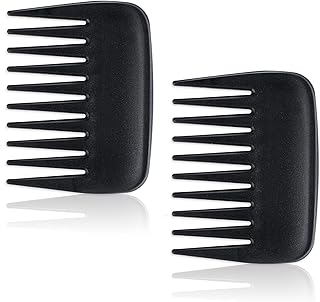 2 Pcs Wide Tooth Comb, Pocket Small Travel Mini Curly Hair Comb Wallet Shower Styling Comb Suitable for Women and Men Straight, Curly Hair, Wet and Dry Hair for Travel and Home Use, Black