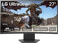 LG UltraGear 27GS60QC-B 27" QHD 180Hz 1ms Curved Gaming Monitor 1000R FreeSync HDR10 Borderless Black