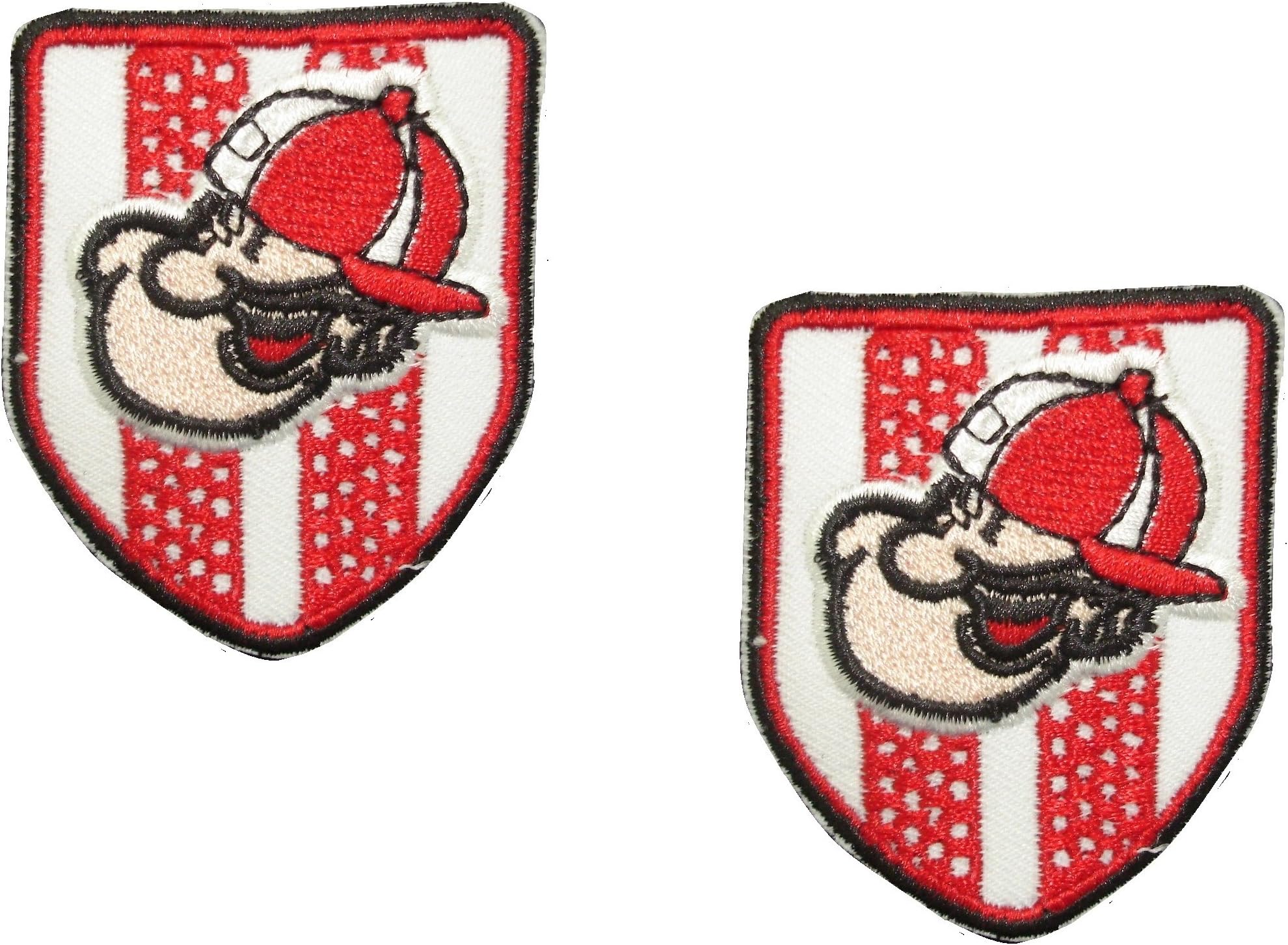 2 pieces POPEYE Iron On Patch Applique Embroidered Sailor Man Motif Fabric Decal 2.3 x 1.8 inches (6 x 4.5 cm)