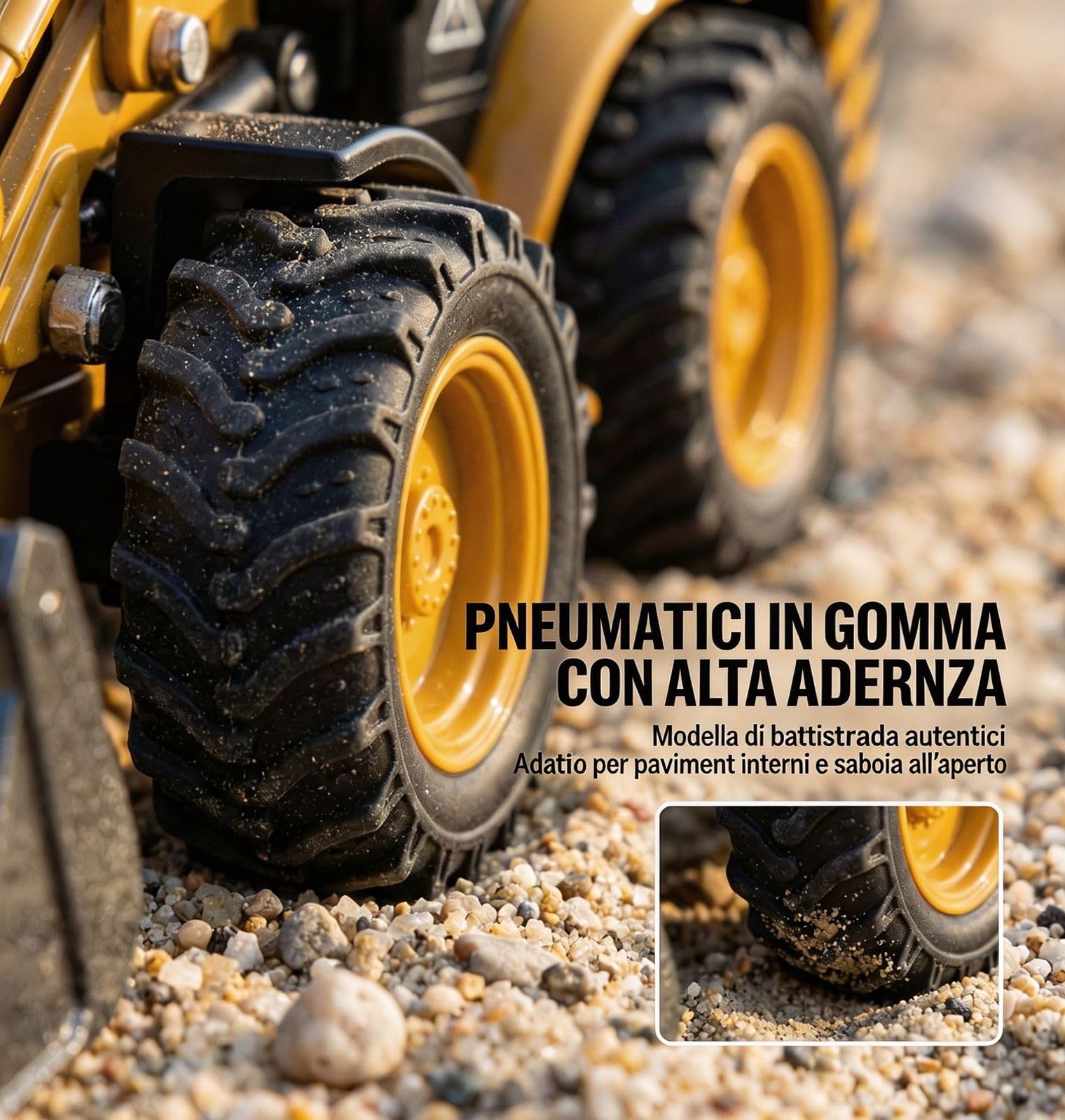 Escavatore Ruspa Giocattolo, 1/50 Modelli di Giocattoli 2 in 1 Camion a Frizione Modellini con Bulldozer Spiaggia Macchinine per Bambini Anni, Regalo di Compleanno Giocattoli- Yellow