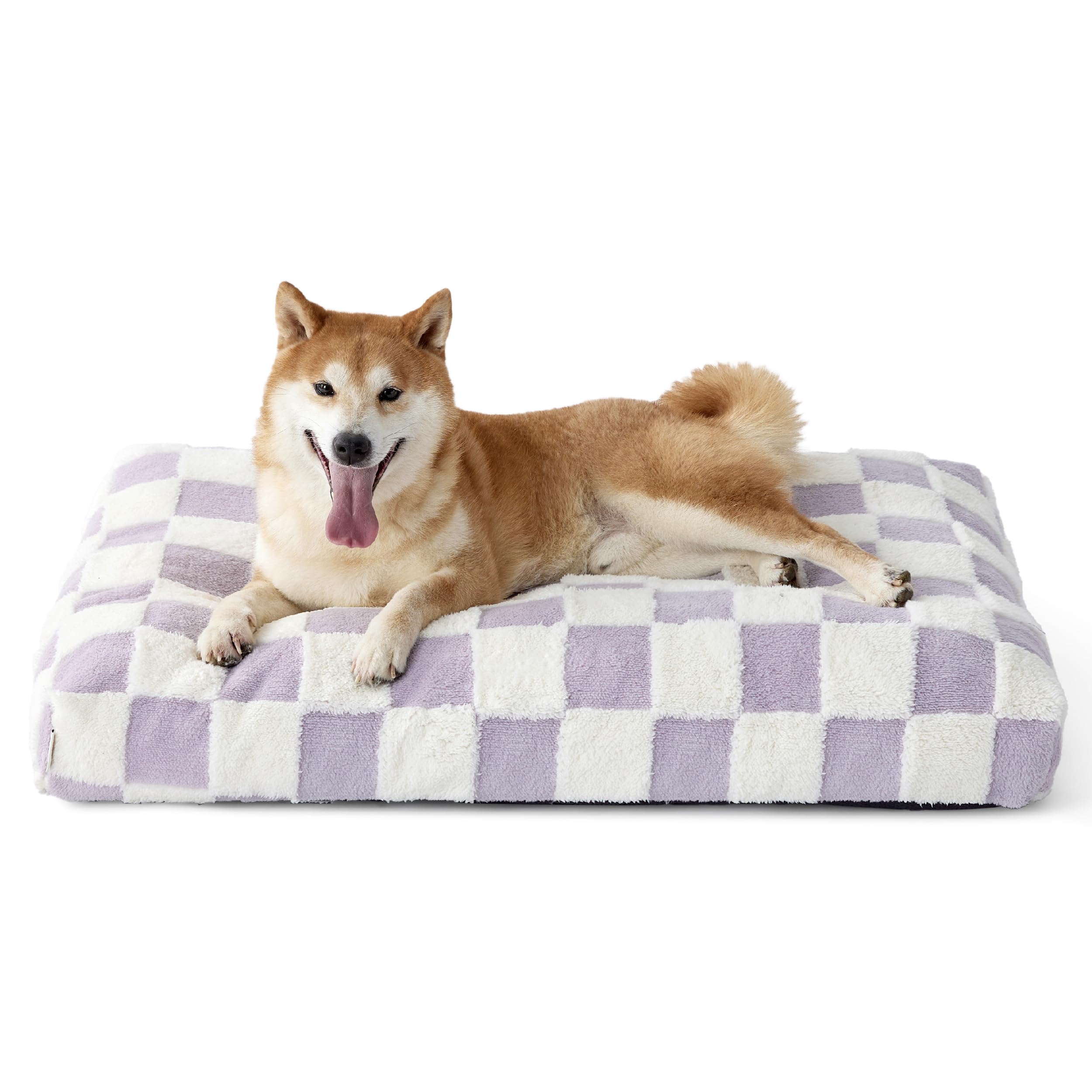 LE SURE Dog Beds Large Sized-Thick Shredded Chopped Foam Pet Bed as Gift for Indoor with Removable Cover, Cute Modern Fuzzy Plush & Anti Slip Bottom,