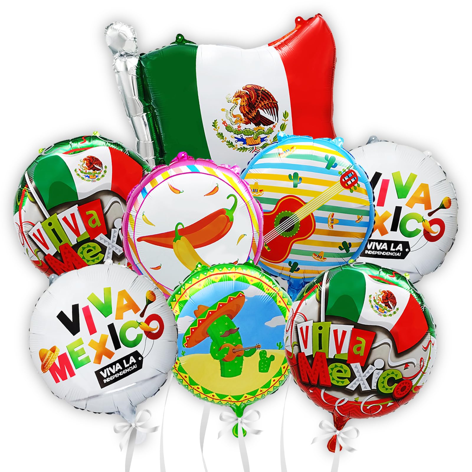Mexico Independence Day Balloons Viva Mexico Foil Balloons Cactus Pepper Design Mexico Mylar Helium Balloon Mexico Party Birthday Decoration Supplies