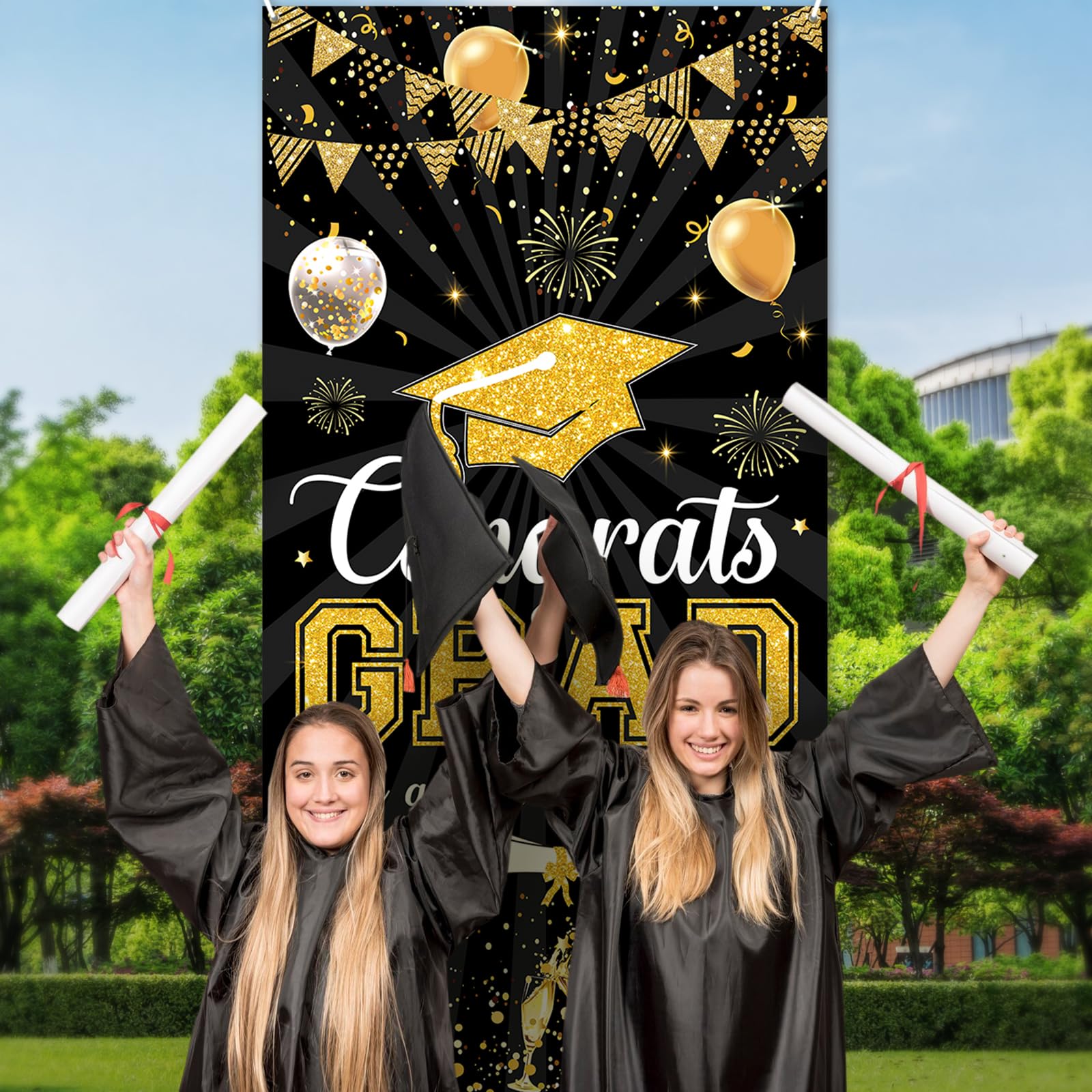 PartyYaa Graduation Banner, Congrats Grad Decorations, We are so Proud of You Door Banner - Image 4