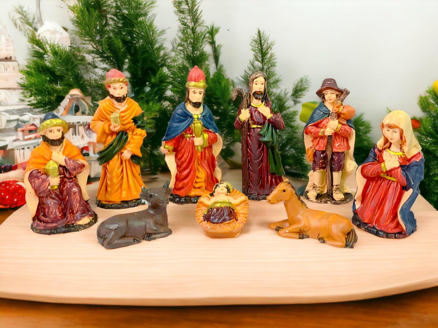 Buy Sesonby Christmas Crib Set, Three Kings Gifts Real Life Nativity