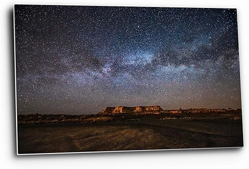 Night Sky Wall Art (Ready to Hang) Aluminum Metal Print of Milky Way Spanning Sky Over Mesa in Arizona Desert Photography Southwest Decor (8" x 10")