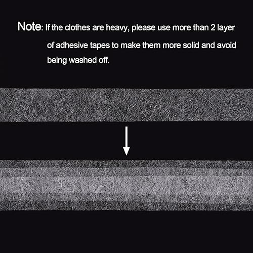 Miniatura 4 de Hotop 3 rollos de cinta de fusión de tela, cinta adhesiva para dobladillo, cinta adhesiva de tela de 12 pulgada, cinta adhesiva para planchar cada