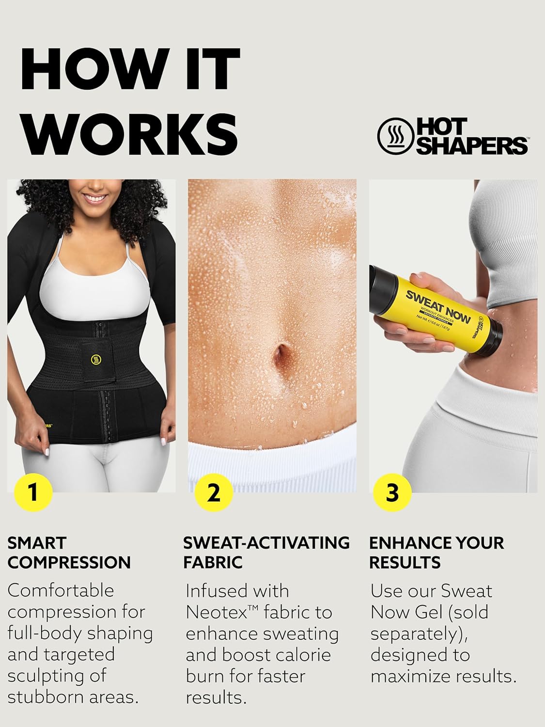 HOT SHAPERS Women’s Sleeved Body Sculpting Kit - Waist Cincher with Sleeves & Waist Trainer for Full-Body Contouring - Image 4