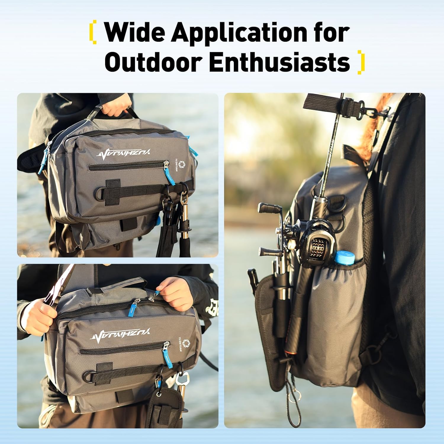 Small Fishing Bag with Rod Strap, Portable & Lightweight, Fish Small Tackle bag – Fits Tackle Boxes & Gear,Move Freely, Cast Smoothly - Fishing Gifts for Men