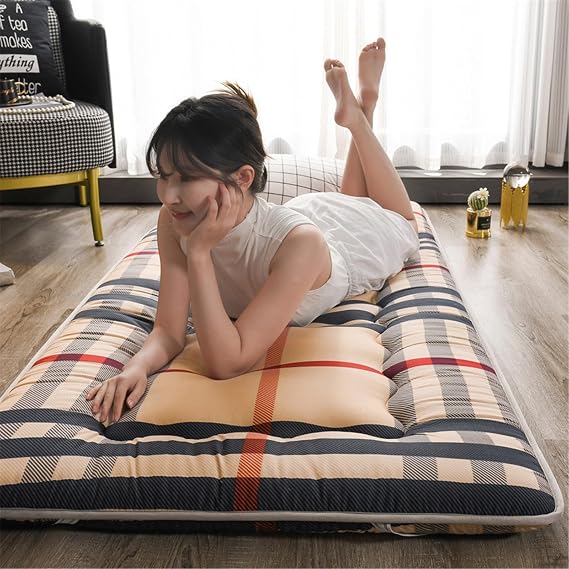 Thicken Folding Portable Mattress - Soft Double/Single Japanese Futon, Tatami Roll Mat - Queen Size(02,Queen(150 * 200cm))