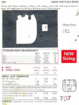 1960s Three Armhole Dress Butterick 4699 Vintage Sewing