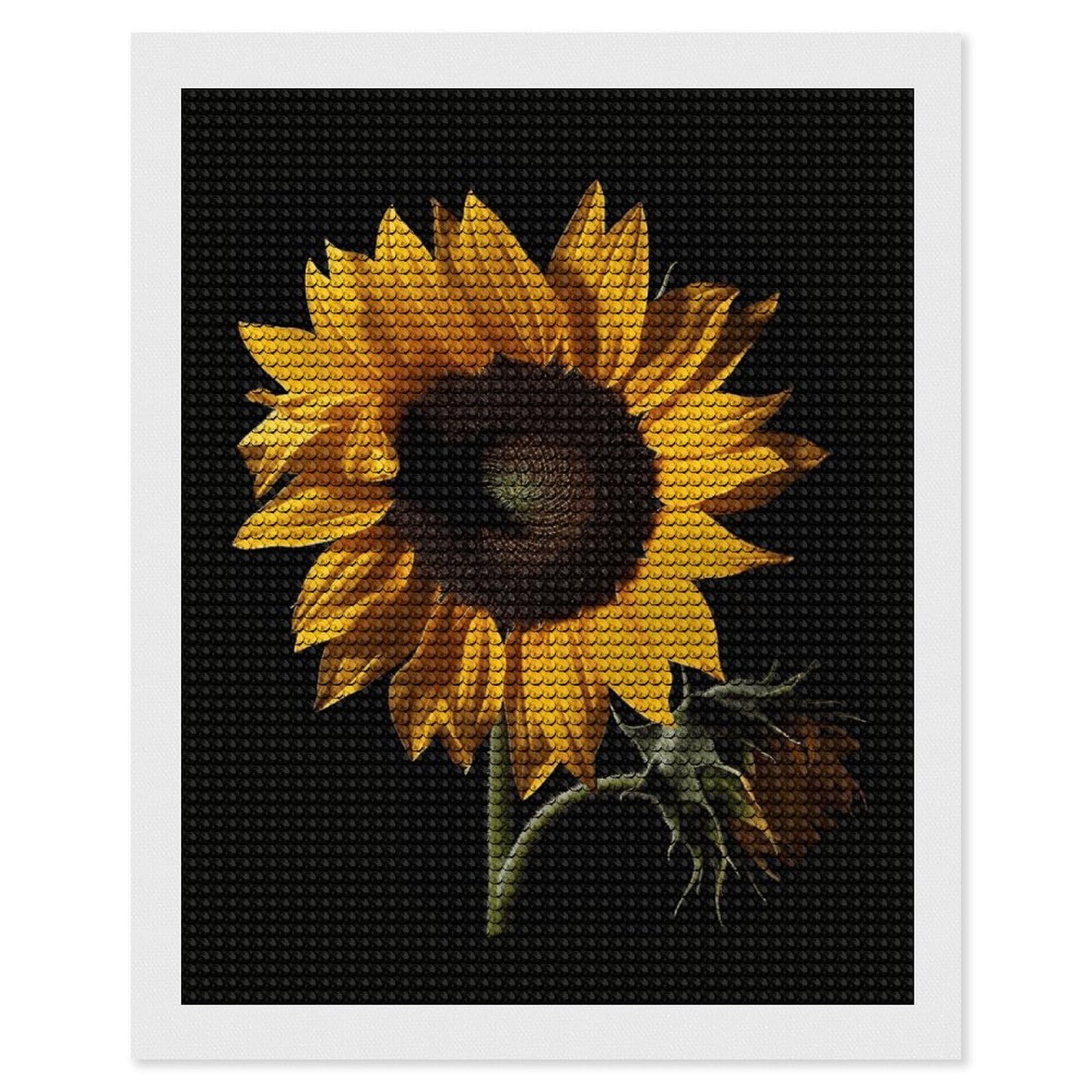 FekiLoot Sunflower Diamond Art Kits for Adults, 5D Aurora Diamond Painting Kits for Beginners DIY Full Drill Dots Gem Art Paint Crafts for Home Wall Decor 16"x20"