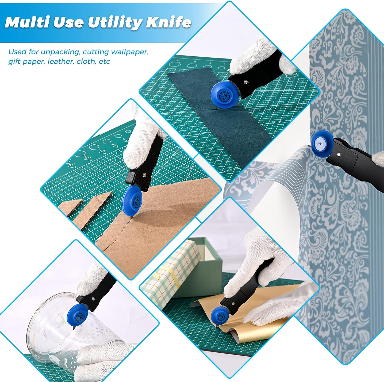 Gomake Vinyl Wrap Cutter Car Coating Film Window Tint Cutting and Trimming Alloy Roller Positioning Knife Paperback Slitter Knife Car Wrap Film Vinyl Gap-Cutter for Car Wrapping,Wallpaper Pasting