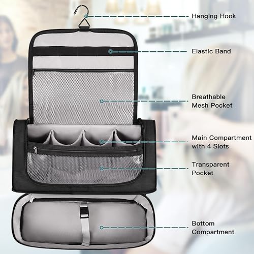 Miniatura 3 de SITHON Estuche de transporte de viaje de doble capa para Dyson Airwrap StylerShark Flexstyle, gran capacidad, resistente al agua, bolsa organizadora
