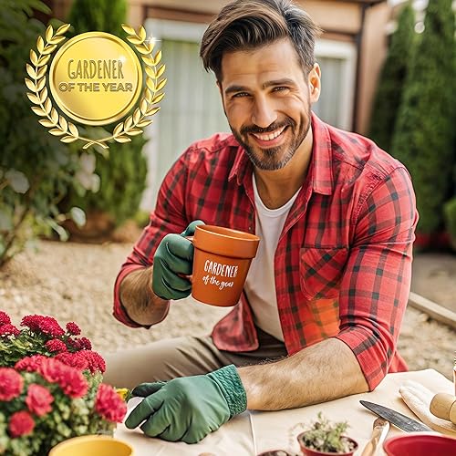 Miniatura 5 de VELENTI Taza de café Gardener de regalo, divertida taza de planta con cuchara de pala, tazas de café geniales para hombres, mujeres, taza para